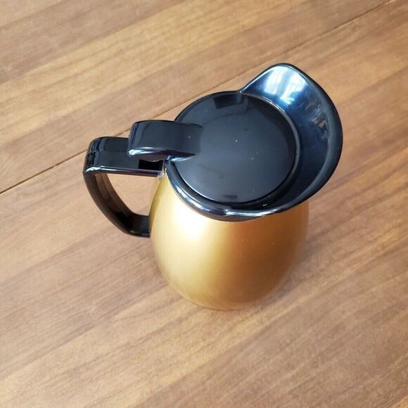 Retro Thermo-Serv Gold Bronze MCM Coffee Carafe Insulated VTG West Bend Pitcher - Picture 5 of 7
